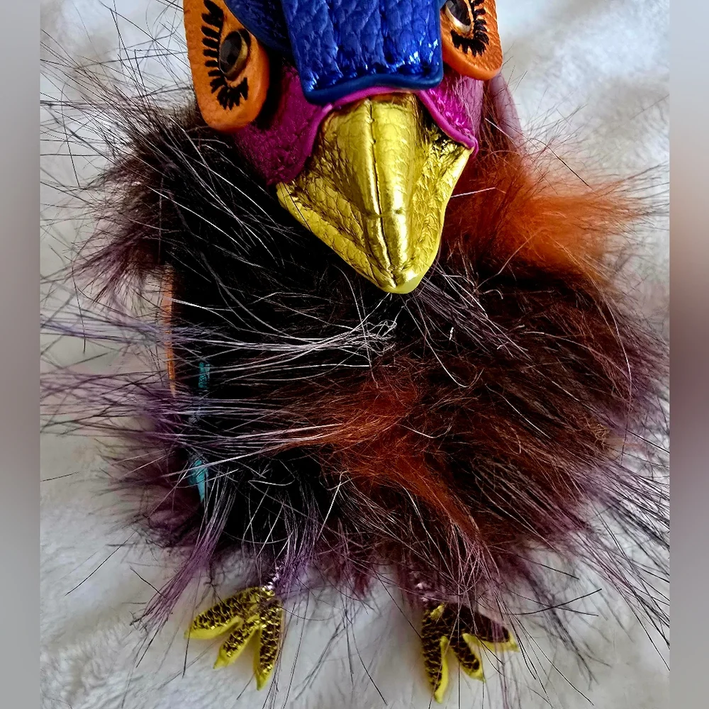 Kurt Geiger Eagle Pom Pom Bag Charm - Picture 7 of 10